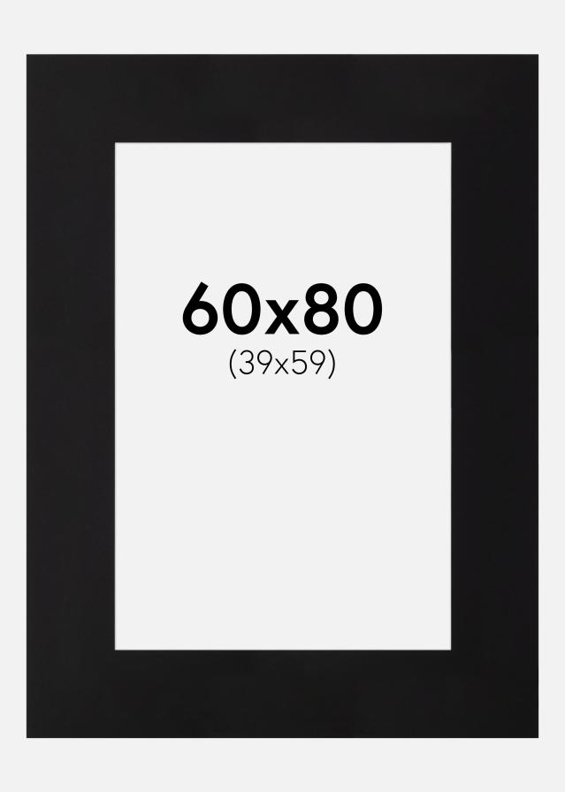 Pasparta XL Cierna Biely stred 60x80 cm (39x59)