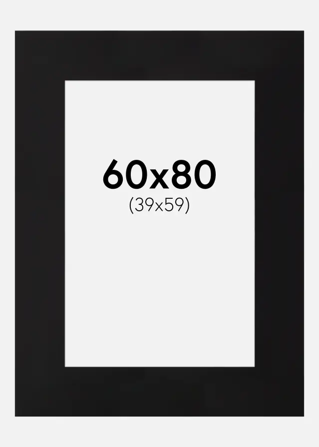 Pasparta XL Cierna Biely stred 60x80 cm (39x59)