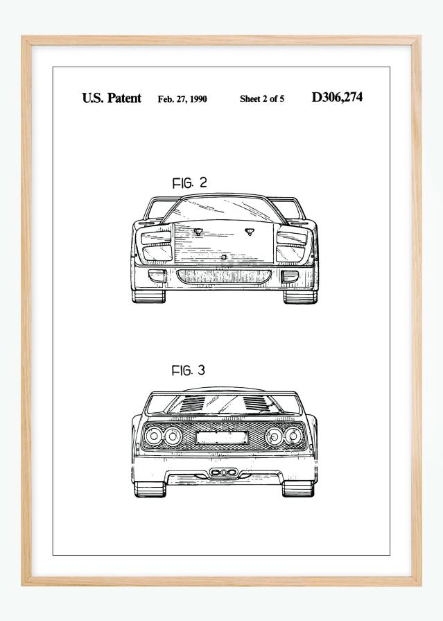 Motív patentov - Ferrari F40 III Plagát