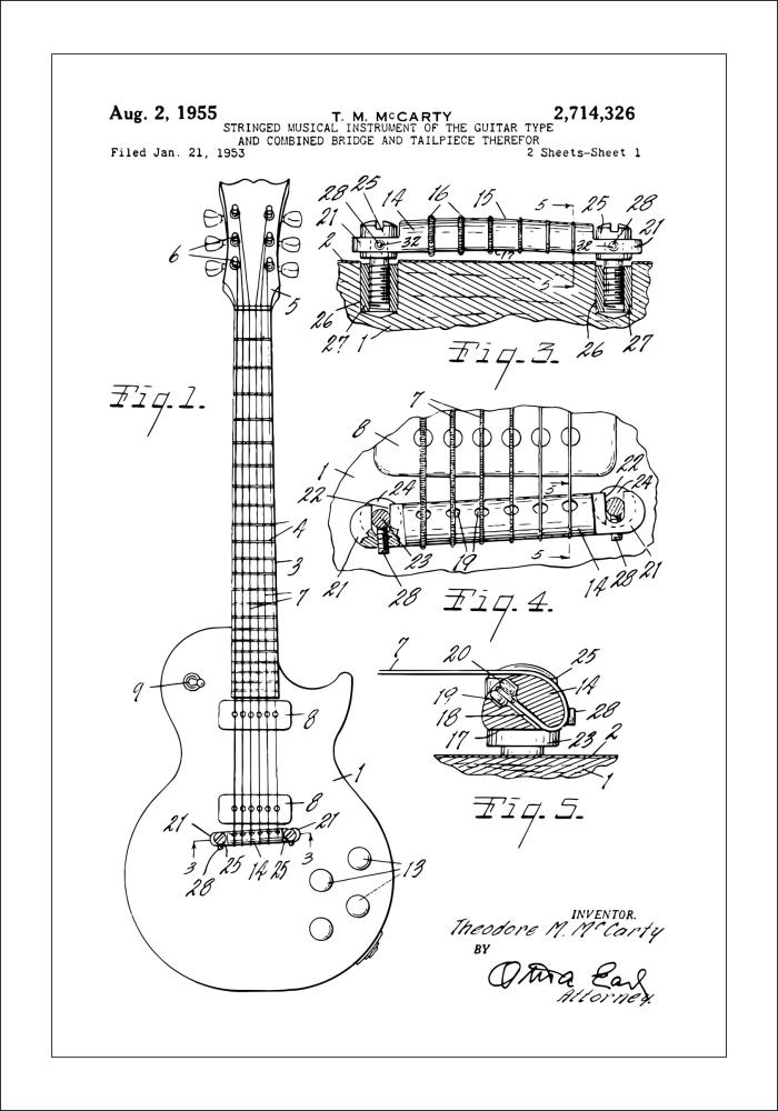 Motív patentov - Elektrická gitara v Plagát