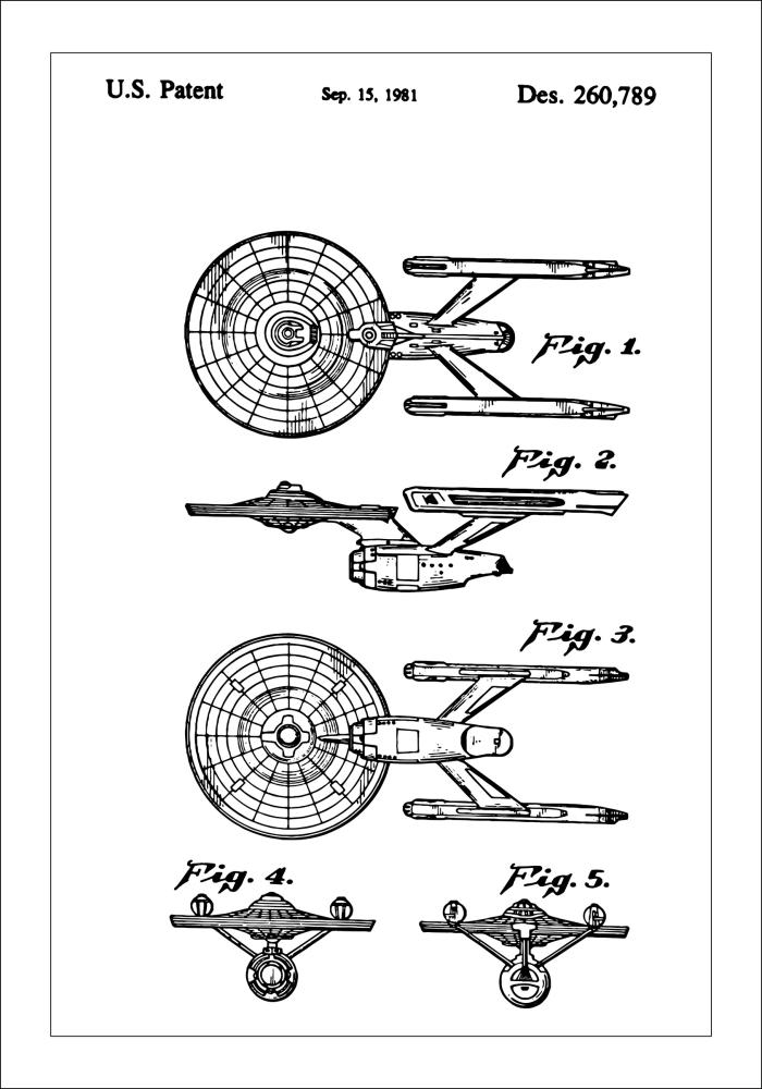 Motív patentov - Star Trek - USS Enterprise Plagát