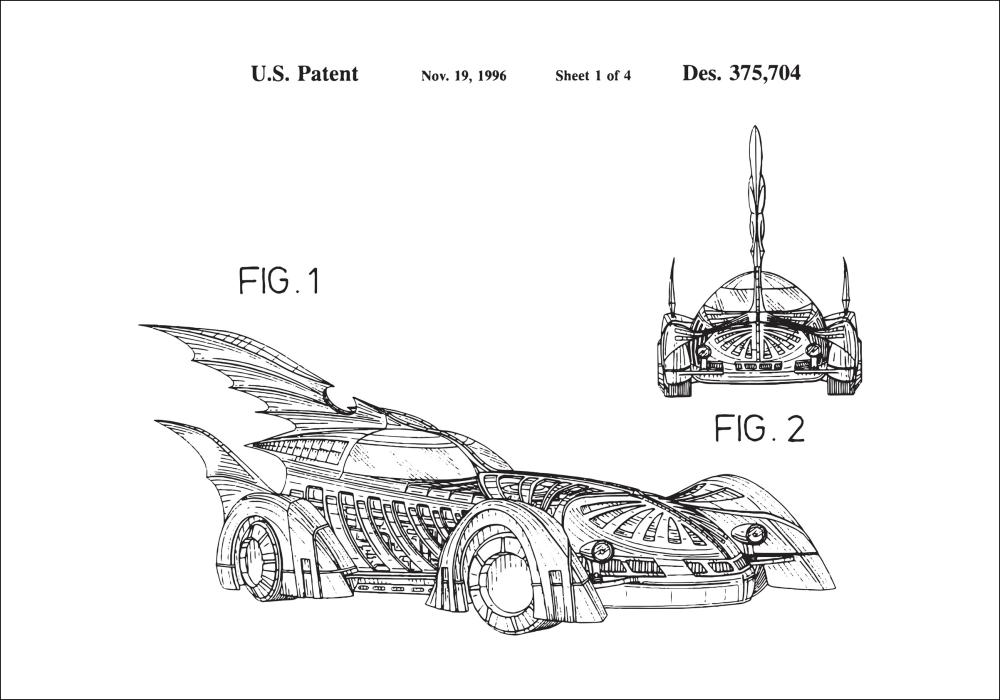 Motív patentov - Batman - Batmobile 1996 v Plagát