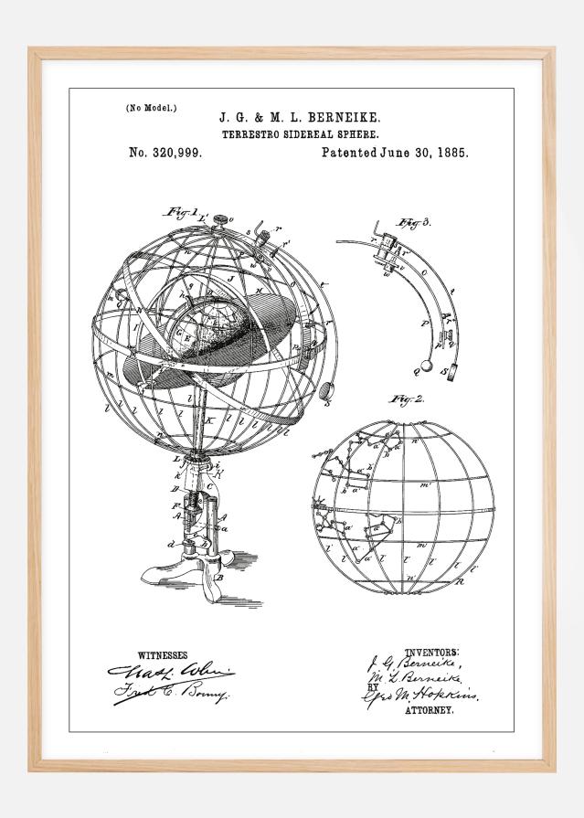 Motív patentov - Astronomický model - Biela Plagát