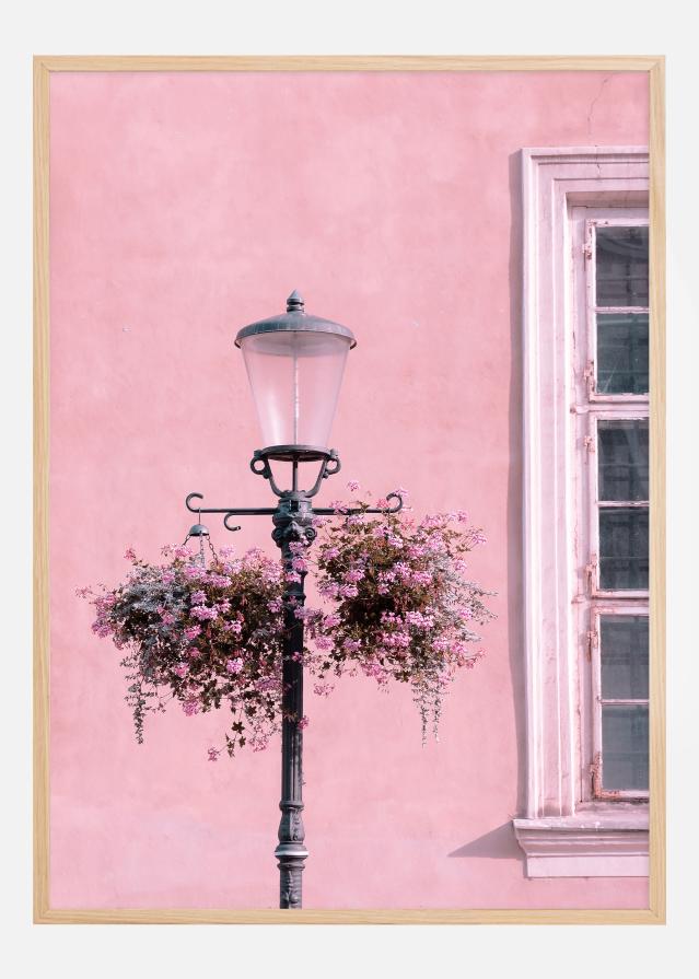 Lamp-Post with Flower Plagát