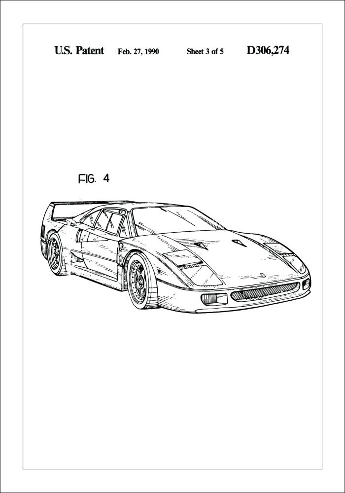 Motív patentov - Ferrari F40 II Plagát