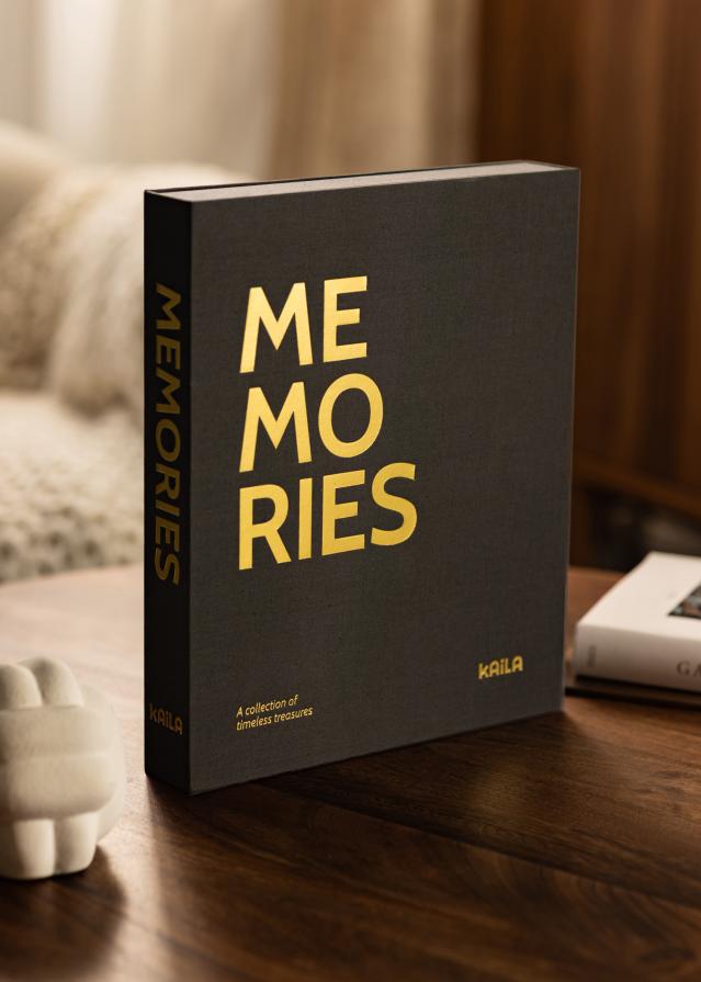 KAILA MEMORIES Black - Coffee Table Photo Album (60 Cierna Strany / 30 listov)